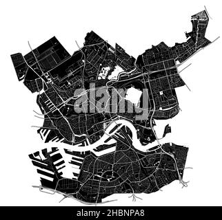 Urban vector city map of Rotterdam, The Netherlands Stock Vector Image ...