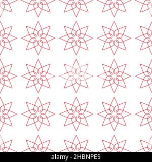 Abstract geometric pattern linear star or flower. Ornament can be used for gift wrapping paper, pattern fills Stock Vector