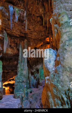 The Castellana Caves ,a remarkable karst cave system located in the municipality of Castellana Caves, South Italy, Bari, Apulia Stock Photo