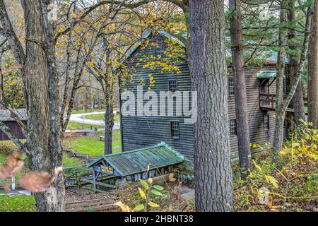 The 19th century Gaston’s Mill in the Pioneer Village at Beaver Creek State Park located in East Liverpool, Ohio. Stock Photo