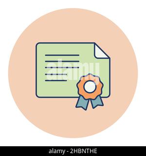 Certified outline flat icon. Workspace sign. Graph symbol for your web site design, logo, app, UI. Vector illustration, EPS10. Stock Vector