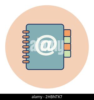 Address Book outline flat icon. Workspace sign. Graph symbol for your web site design, logo, app, UI. Vector illustration, EPS10. Stock Vector