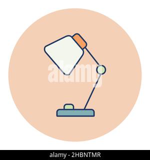 Table Lamp outline flat icon. Workspace sign. Graph symbol for your web site design, logo, app, UI. Vector illustration, EPS10. Stock Vector