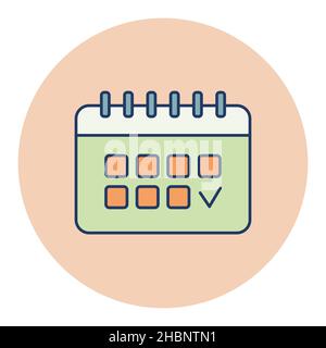 Calendar outline flat icon. Workspace sign. Graph symbol for your web site design, logo, app, UI. Vector illustration, EPS10. Stock Vector