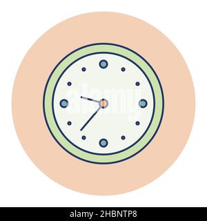 Clock outline flat icon. Workspace sign. Graph symbol for your web site design, logo, app, UI. Vector illustration, EPS10. Stock Vector