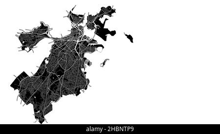 Boston, Massachusetts, United States, high resolution vector map with city boundaries, and editable paths. The city map was drawn with white areas and Stock Vector