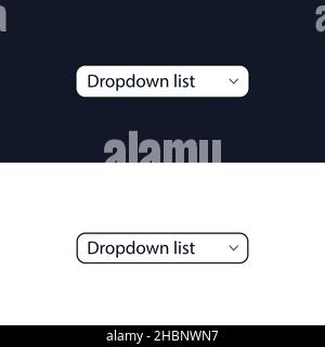 Drop-down list with menu items for the website. User interface for the website and application. Vector illustration. Stock Vector
