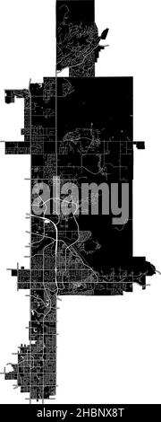 Scottsdale, Arizona, United States, high resolution vector map with city boundaries, and editable paths. The city map was drawn with white areas and l Stock Vector