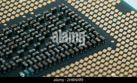 Macro CPU Gold Plate Stock Photo