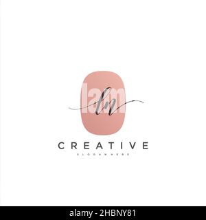 LN Initial handwriting minimalist geometric logo template vector art, Logo for business beauty, fashion, and other art Stock Vector