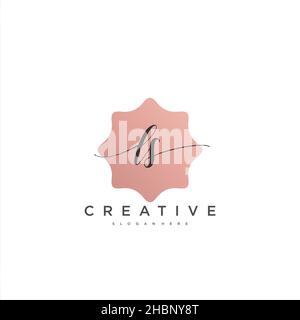 LS Initial handwriting minimalist geometric logo template vector art, Logo for business beauty, fashion, and other art Stock Vector