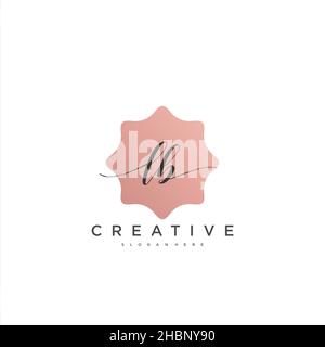 LB Initial handwriting minimalist geometric logo template vector art, Logo for business beauty, fashion, and other art Stock Vector