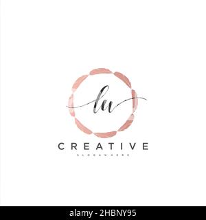 LW Initial handwriting minimalist geometric logo template vector art, Logo for business beauty, fashion, and other art Stock Vector