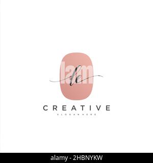 LE Initial handwriting minimalist geometric logo template vector art, Logo for business beauty, fashion, and other art Stock Vector