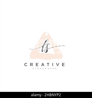 LS Initial handwriting minimalist geometric logo template vector art, Logo for business beauty, fashion, and other art Stock Vector