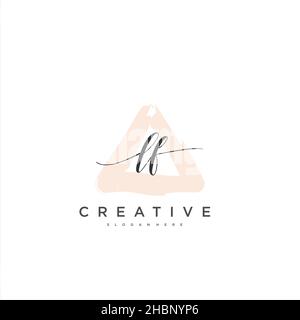 LF Initial handwriting minimalist geometric logo template vector art, Logo for business beauty, fashion, and other art Stock Vector