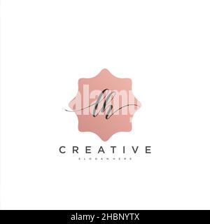 LH Initial handwriting minimalist geometric logo template vector art, Logo for business beauty, fashion, and other art Stock Vector