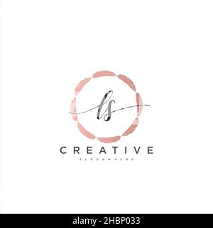 LS Initial handwriting minimalist geometric logo template vector art, Logo for business beauty, fashion, and other art Stock Vector