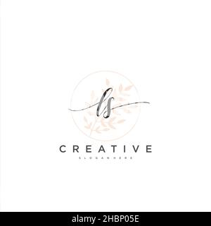 LS Initial handwriting minimalist geometric logo template vector art, Logo for business beauty, fashion, and other art Stock Vector