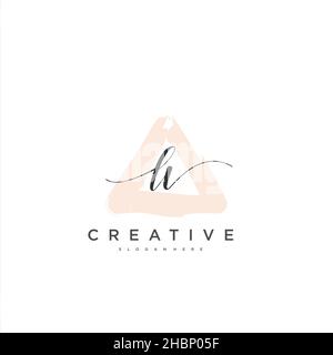 LV Initial handwriting minimalist geometric logo template vector art, Logo for business beauty, fashion, and other art Stock Vector