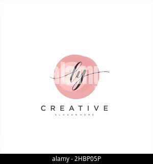 LY Initial handwriting minimalist geometric logo template vector art, Logo for business beauty, fashion, and other art Stock Vector