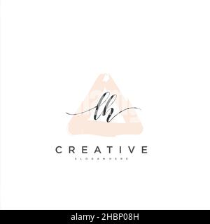 LH Initial handwriting minimalist geometric logo template vector art, Logo for business beauty, fashion, and other art Stock Vector