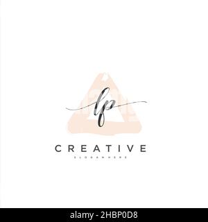 LP Initial handwriting minimalist geometric logo template vector art, Logo for business beauty, fashion, and other art Stock Vector