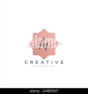 LU Initial handwriting minimalist geometric logo template vector art, Logo for business beauty, fashion, and other art Stock Vector