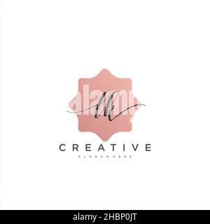 LK Initial handwriting minimalist geometric logo template vector art, Logo for business beauty, fashion, and other art Stock Vector
