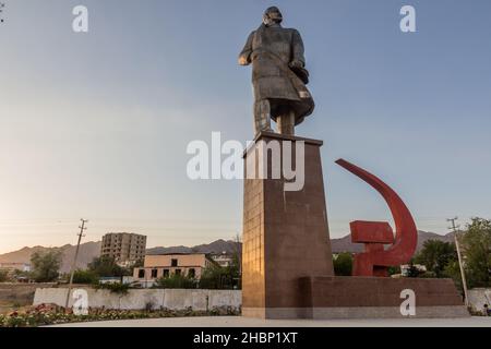 Lenin statue in Khujand, Tajikistan Stock Photo