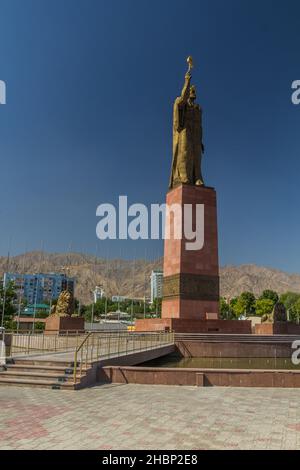 Ismail Somoni statue in Khujand, Tajikistan