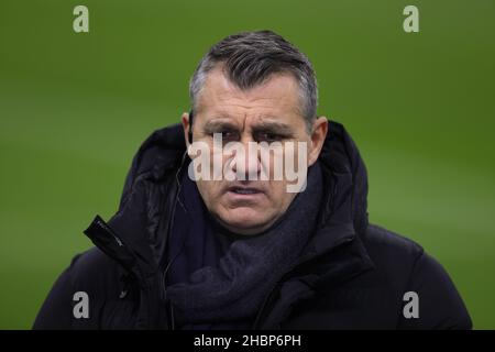 Milan, Italy. 19th Dec, 2021. Former footballer Christian Vieri pictured pitchside prior to kick off in the Serie A match at Giuseppe Meazza, Milan. Picture credit should read: Jonathan Moscrop/Sportimage Credit: Sportimage/Alamy Live News Stock Photo