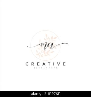 MA Initial handwriting minimalist geometric logo template vector art, Logo for business beauty, fashion, and other art Stock Vector