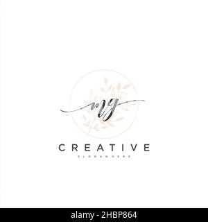 MG Initial handwriting minimalist geometric logo template vector art, Logo for business beauty, fashion, and other art Stock Vector
