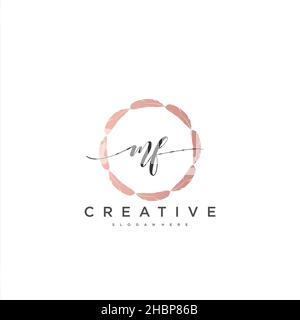 MF Initial handwriting minimalist geometric logo template vector art, Logo for business beauty, fashion, and other art Stock Vector