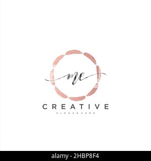 ME Initial handwriting minimalist geometric logo template vector art, Logo for business beauty, fashion, and other art Stock Vector