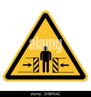 Warning crushing sign. Warning sign Risk of crushing. flat style. Stock Photo