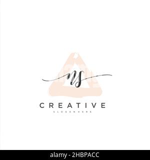 NS Initial handwriting minimalist geometric logo template vector art, Logo for business beauty, fashion, and other art Stock Vector