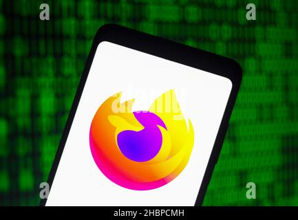 Brazil. 20th Dec, 2021. In this photo illustration the Mozilla Firefox logo seen displayed on a smartphone. (Photo by Rafael Henrique/SOPA Images/Sipa USA) Credit: Sipa USA/17�Թ����� Live News Stock Photo