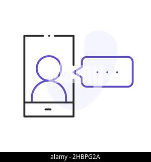 online meeting related line icon Stock Vector