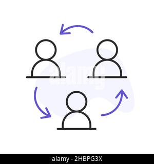 online meeting related line icon Stock Vector