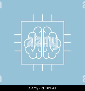 Artificial intelligence and machine learning line icon Stock Vector