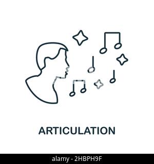 Articulation icon. Line element from cognitive skills collection. Linear Articulation icon sign for web design, infographics and more. Stock Vector