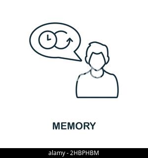 Memory icon. Line element from cognitive skills collection. Linear Memory icon sign for web design, infographics and more. Stock Vector