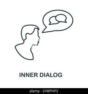 Inner Dialog icon. Line element from cognitive skills collection. Linear Inner Dialog icon sign for web design, infographics and more. Stock Vector