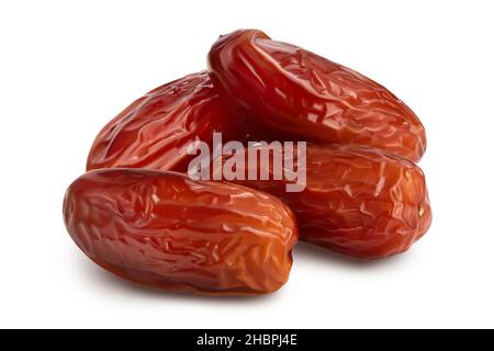 Dates isolated on white background with clipping path and full depth of field. Stock Photo