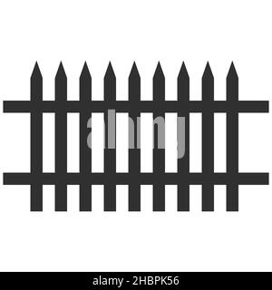 Simple fence made of wood picket fence of a plot of land stock illustration Stock Vector