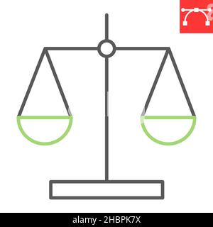 Fair trade line icon, balance and judge, libra vector icon, vector graphics, editable stroke outline sign, eps 10. Stock Vector