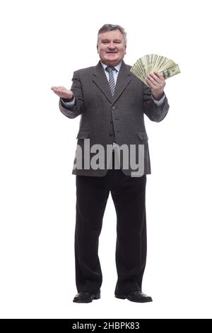 in full growth. happy entrepreneur with banknotes Stock Photo - Alamy