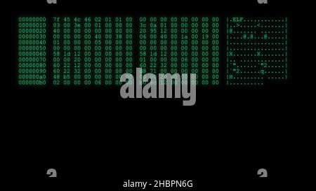 3d illustration - Hacker code running down a computer screen terminal ...
